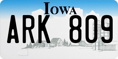 IA license plate ARK809