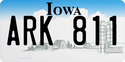 IA license plate ARK811