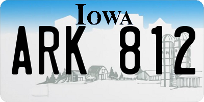 IA license plate ARK812