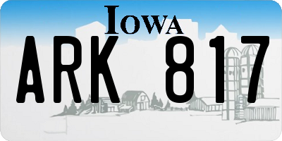 IA license plate ARK817