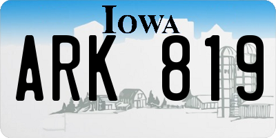 IA license plate ARK819