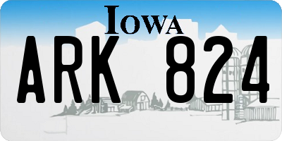 IA license plate ARK824