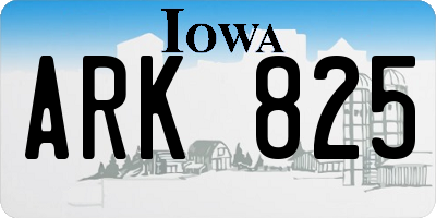 IA license plate ARK825