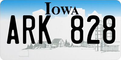 IA license plate ARK828