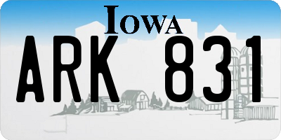 IA license plate ARK831