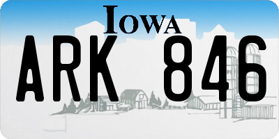 IA license plate ARK846