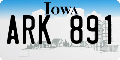 IA license plate ARK891