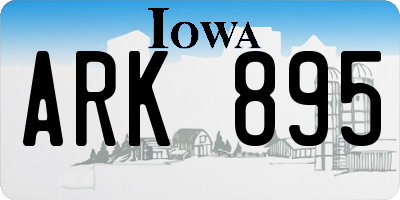 IA license plate ARK895