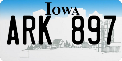 IA license plate ARK897