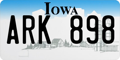 IA license plate ARK898