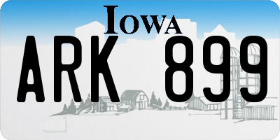 IA license plate ARK899