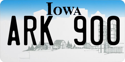 IA license plate ARK900