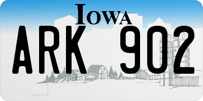 IA license plate ARK902