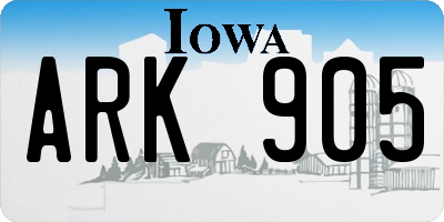 IA license plate ARK905