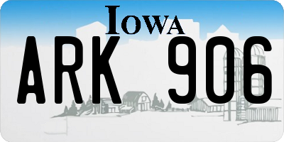 IA license plate ARK906