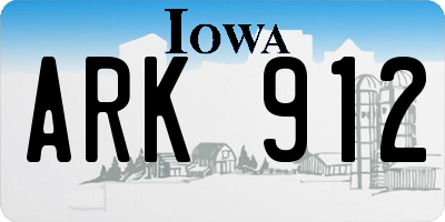 IA license plate ARK912