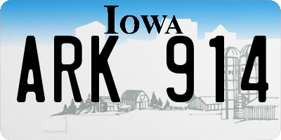 IA license plate ARK914