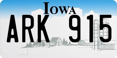 IA license plate ARK915