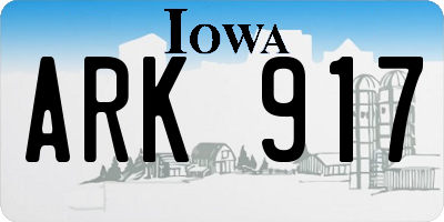 IA license plate ARK917