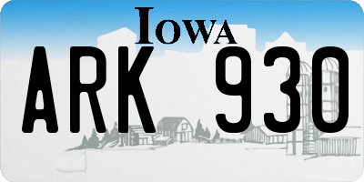 IA license plate ARK930