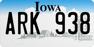 IA license plate ARK938