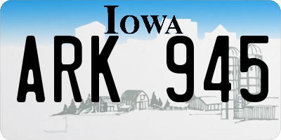 IA license plate ARK945