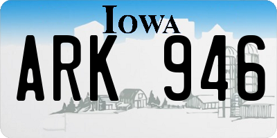 IA license plate ARK946
