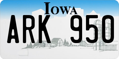 IA license plate ARK950