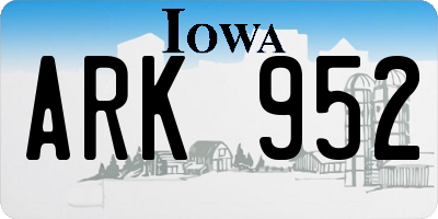 IA license plate ARK952
