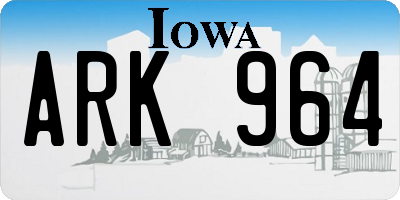 IA license plate ARK964