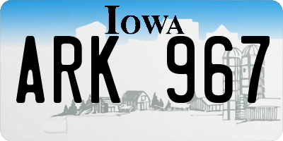 IA license plate ARK967