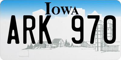 IA license plate ARK970