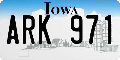 IA license plate ARK971