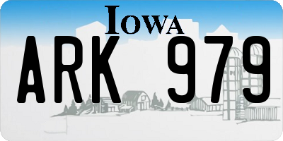 IA license plate ARK979