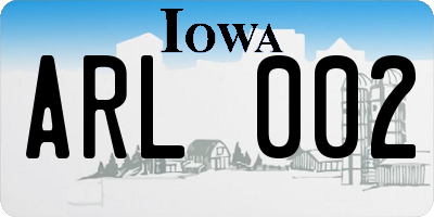 IA license plate ARL002