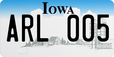 IA license plate ARL005