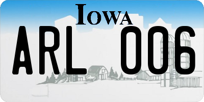 IA license plate ARL006