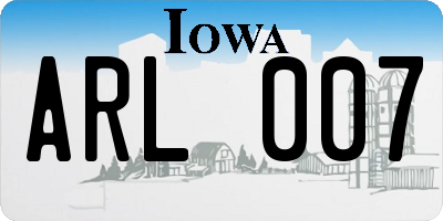 IA license plate ARL007