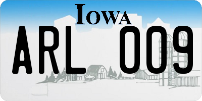 IA license plate ARL009