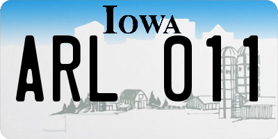 IA license plate ARL011