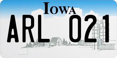 IA license plate ARL021