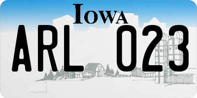 IA license plate ARL023