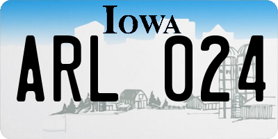 IA license plate ARL024