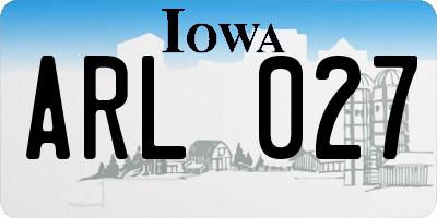 IA license plate ARL027