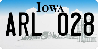 IA license plate ARL028