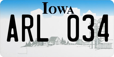 IA license plate ARL034