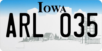 IA license plate ARL035