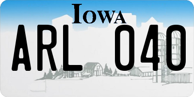 IA license plate ARL040