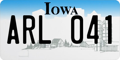 IA license plate ARL041