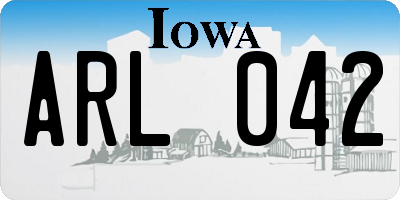 IA license plate ARL042
